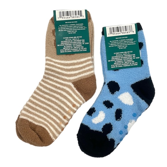 SNUGADOO Soft Fuzzy Non-Slip Character Kids Socks Bear & Panda 2-Pair Set NWT - Picture 2 of 7